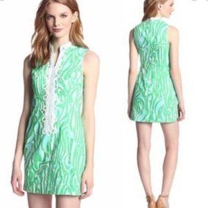 Lilly Pulitzer Blue Green Kaftan Lace Spring Summer Dress